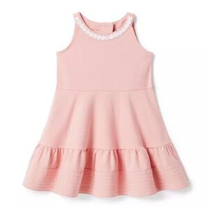 EUC Janie and Jack Oval Trim Ponte Dress Quartz Pink